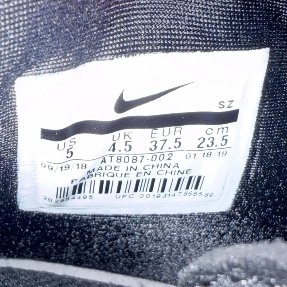 Nike Air 180 Fear of God Black Criss Cross Sneaker Strap Boys Women's Size 5